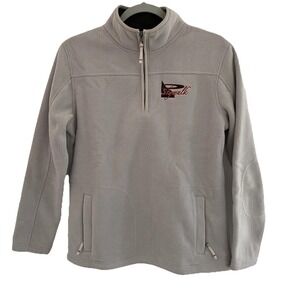 Fossa Mens Pullover S Grey Skywalk Waffle Knit 1/4 Zip Fleece Jacket RN118438